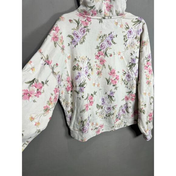Gap x Loveshackfancy Floral Logo Cropped Hoodie XS Coquette Soft Ballet Babydoll - Picture 12 of 12